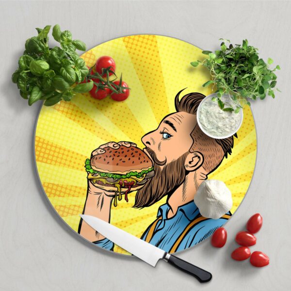 Chopping Board - Bearded Man Eats Burger - Image 2