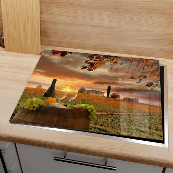 Herdabdeckplatte - Fotocollage Weißwein – Bild 2
