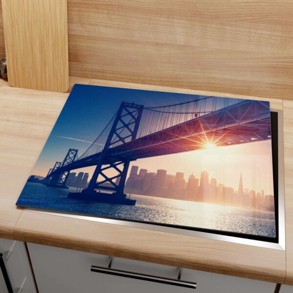 Herdabdeckplatte - Golden Gate Bridge abends – Bild 2