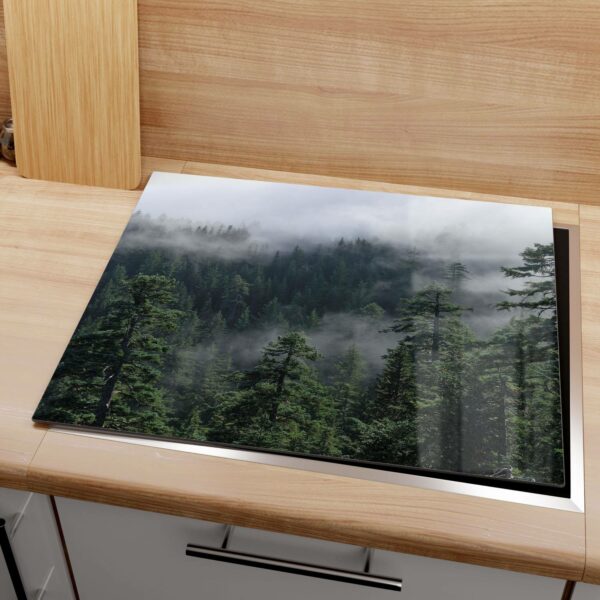 Herdabdeckplatte - Tannenspitzen im Nebel – Bild 2