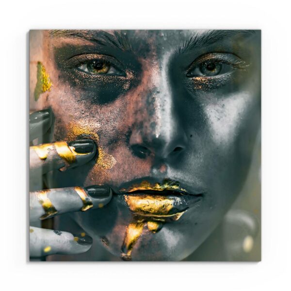 Wandbild - Frau mit Gold im Gesicht – Bild 2