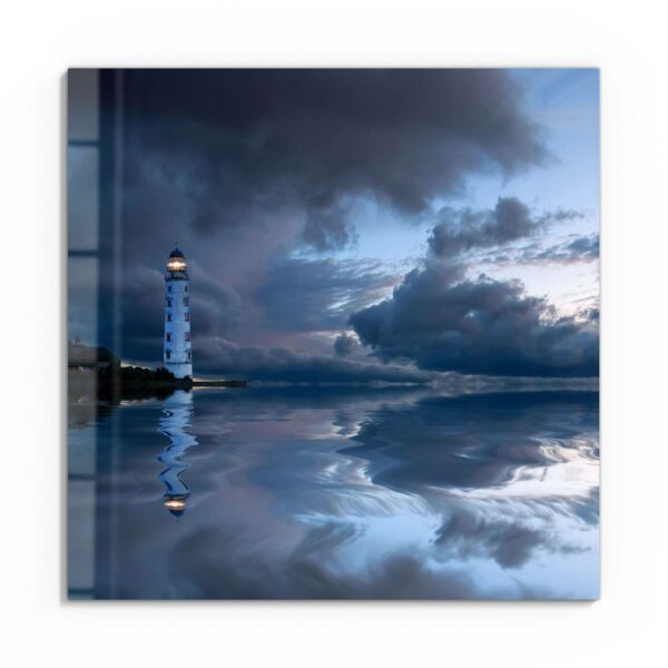 Wandbild - Leuchtturm im Abendlicht – Bild 2