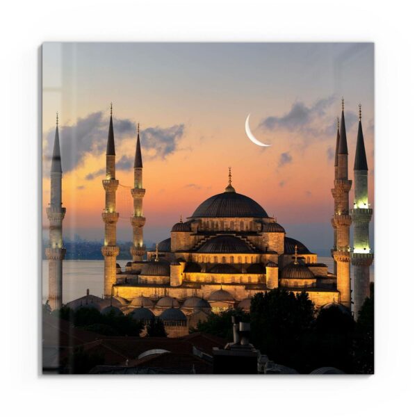 Wandbild - Mondsichel über Moschee – Bild 2