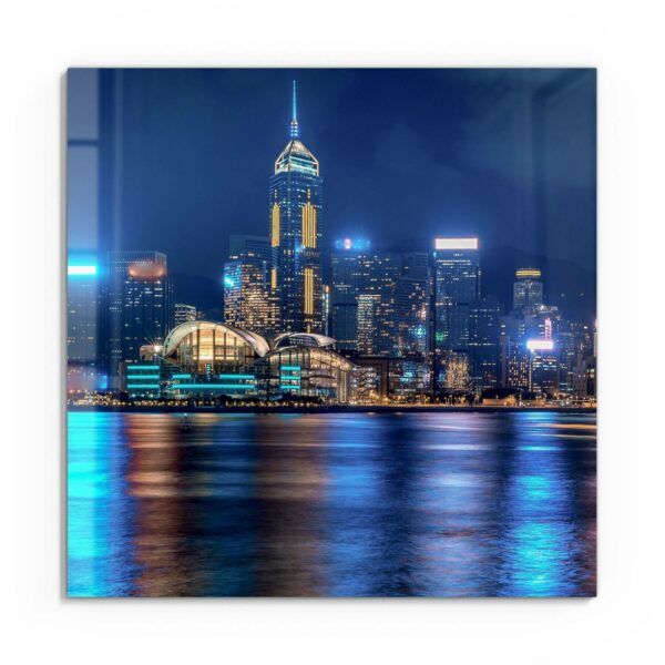 Wandbild - Hongkongs Skyline nachts – Bild 2