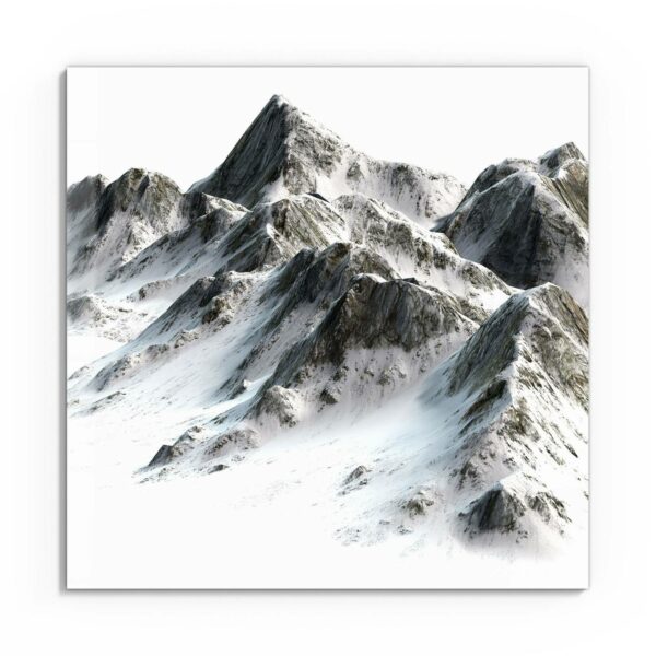 Wandbild - Verschneites Bergmassiv – Bild 2