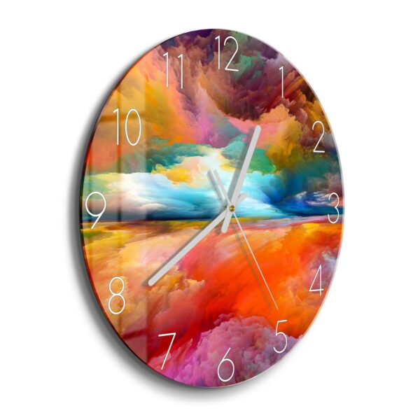Wanduhr - Gespiegelte Farbwolken – Bild 2