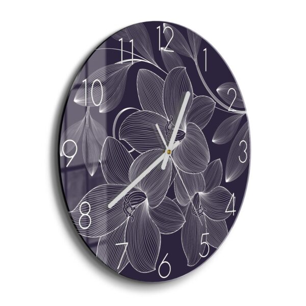 Wall Clock - Elegant Lilies Graphic - Image 2