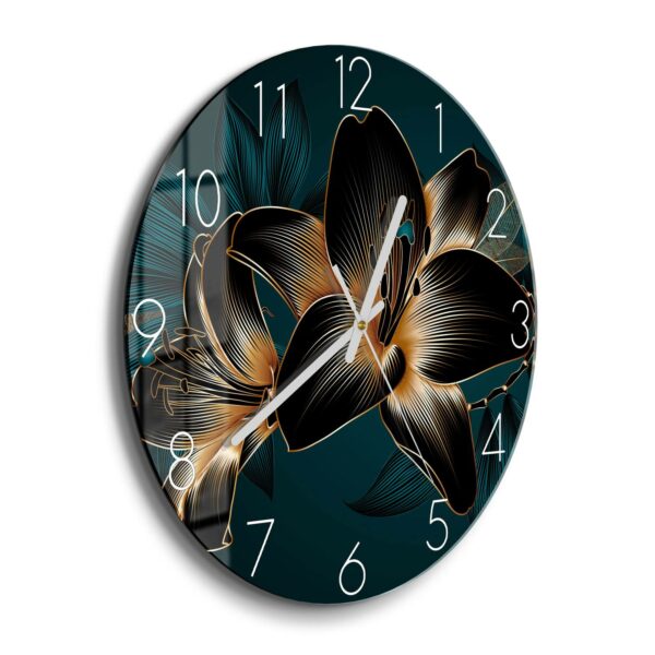 Wanduhr - Hochwertige Liliengrafik – Bild 2