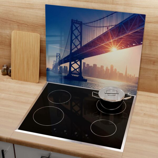 Herdabdeckplatte - Golden Gate Bridge abends – Bild 3