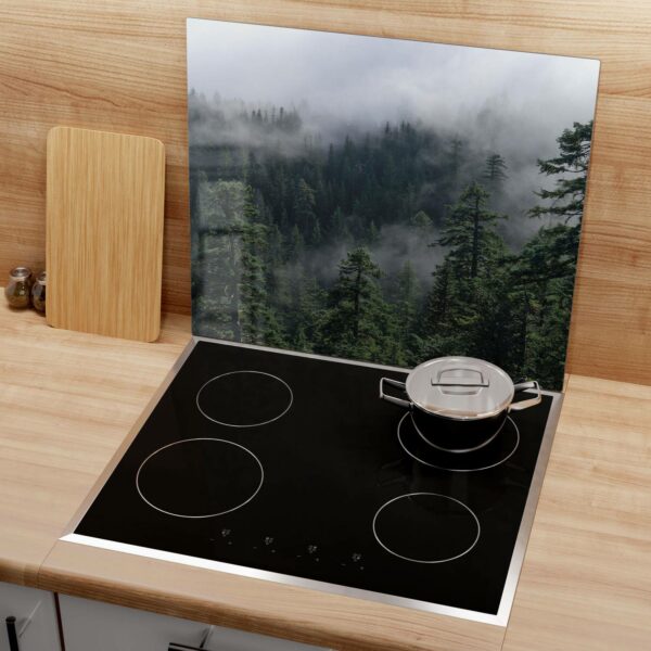 Herdabdeckplatte - Tannenspitzen im Nebel – Bild 3
