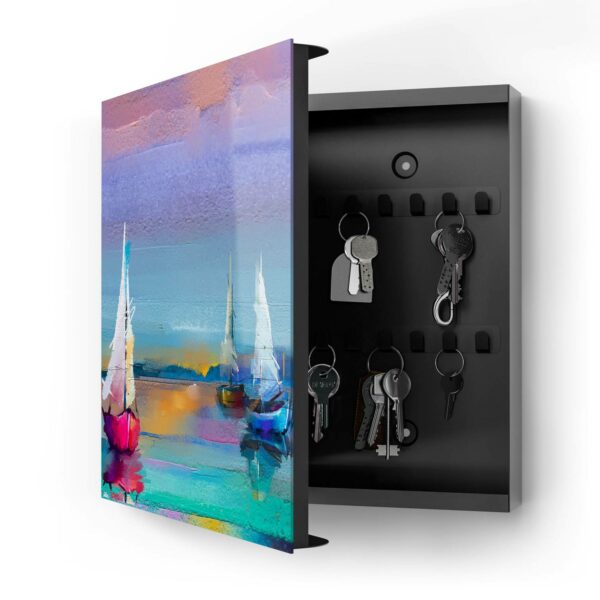 Key Box - Three Colourful Sailboats - Image 3