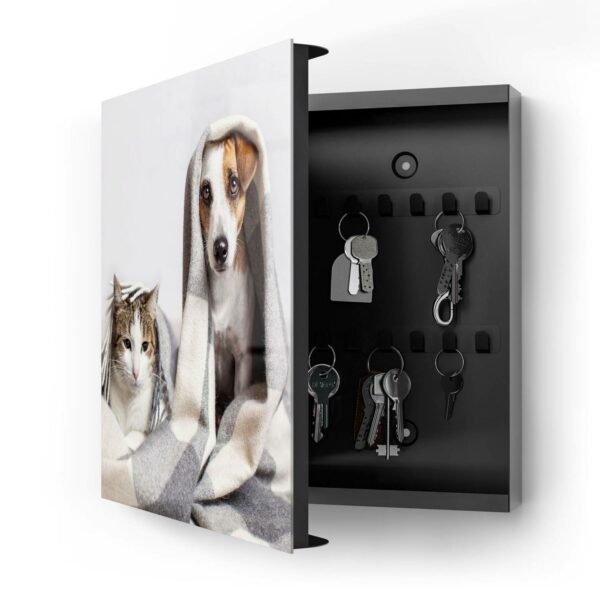 Schlüsselkasten - Katze und Hund zugedeckt – Bild 3