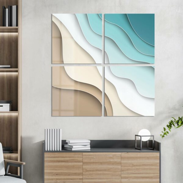 Wall Art - Coloured Paper Waves - Image 3