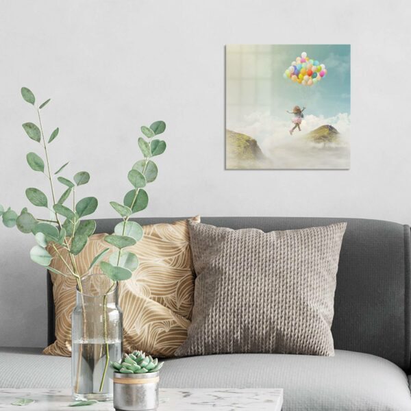 Wandbild - Mädchen an Luftballons – Bild 3