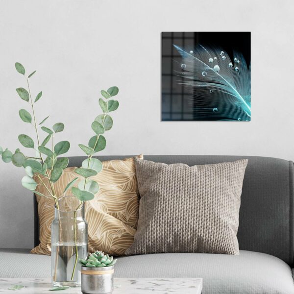 Wandbild - Feder mit Wasserperlen – Bild 3