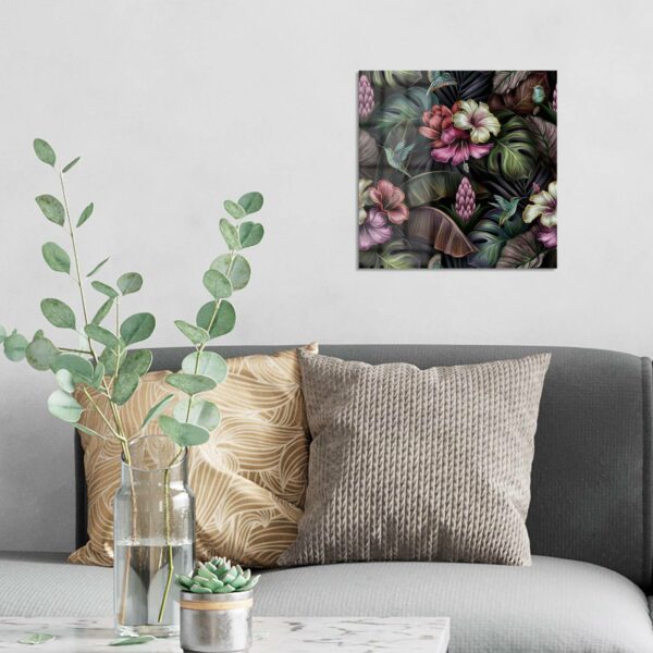 Wandbild - Blüten, Blätter und Vögel – Bild 3