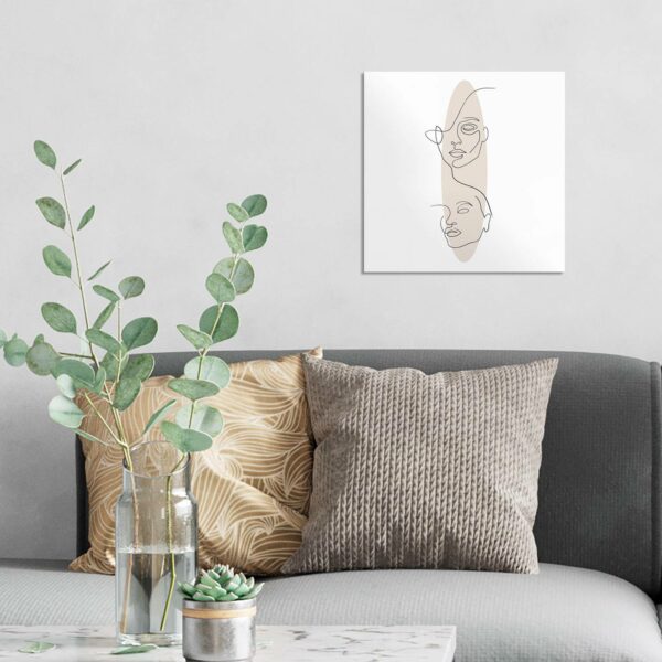 Wandbild - Linien-Gesichter vor Oval – Bild 3