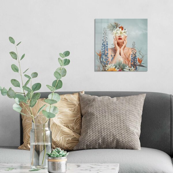 Wandbild - Nackte Frau mit Blumen – Bild 3