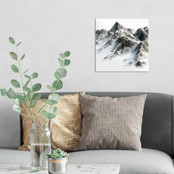 Wandbild - Verschneites Bergmassiv – Bild 3