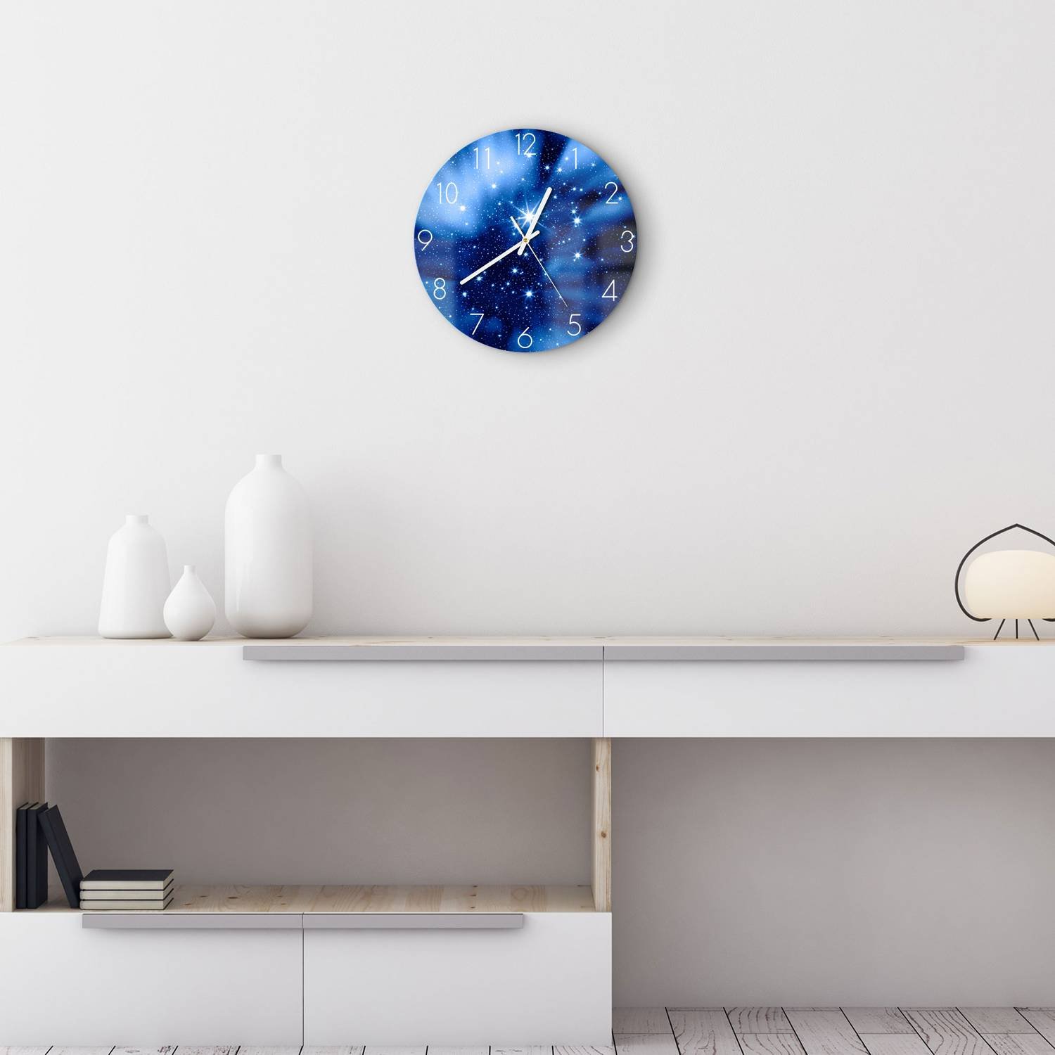 Magnetische Uhr Galaxy Magnetische Tischuhren Planet Ball  Desktop Uhr Deko Sonne Planetenuhr Astronomie-Enthusiasten Wohnzimmer Kunst  Wanduhr Wall
