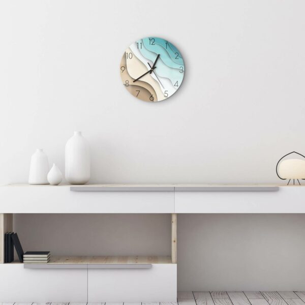 Wall Clock - Coloured Paper Waves - Image 3