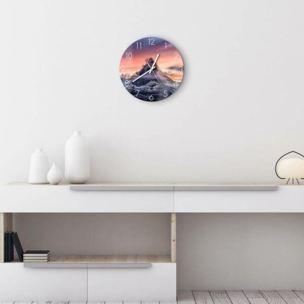 Wanduhr - Sonnenaufgang Matterhorn – Bild 3