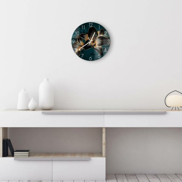 Wanduhr - Hochwertige Liliengrafik – Bild 3