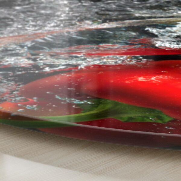 Schneidebrett - Drei Paprika im Wasser – Bild 4