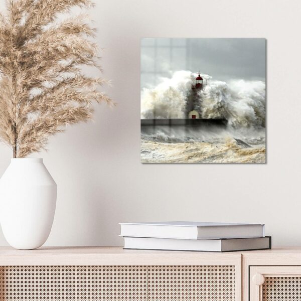 Wandbild - Leuchtturm bei Sturmflut – Bild 4