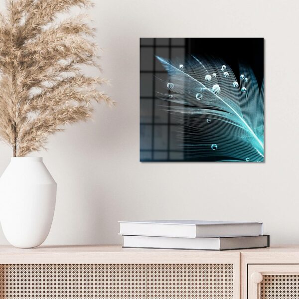 Wandbild - Feder mit Wasserperlen – Bild 4