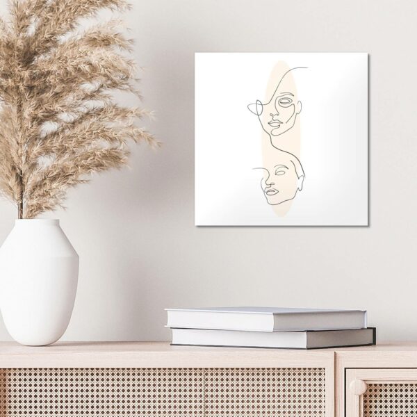 Wandbild - Linien-Gesichter vor Oval – Bild 4