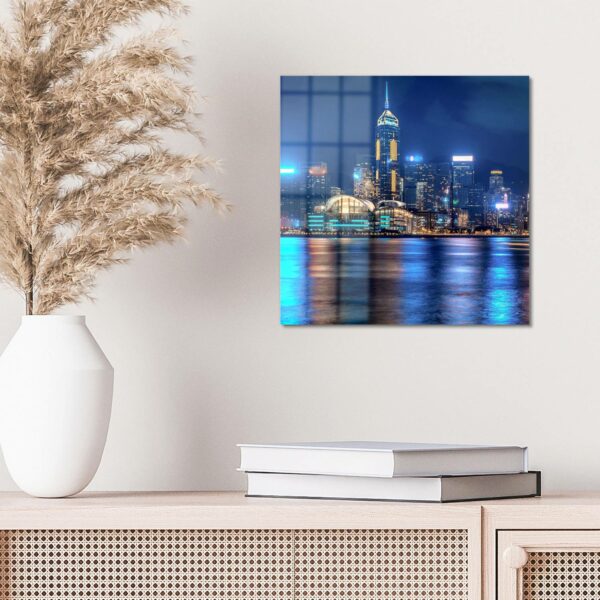 Wandbild - Hongkongs Skyline nachts – Bild 4
