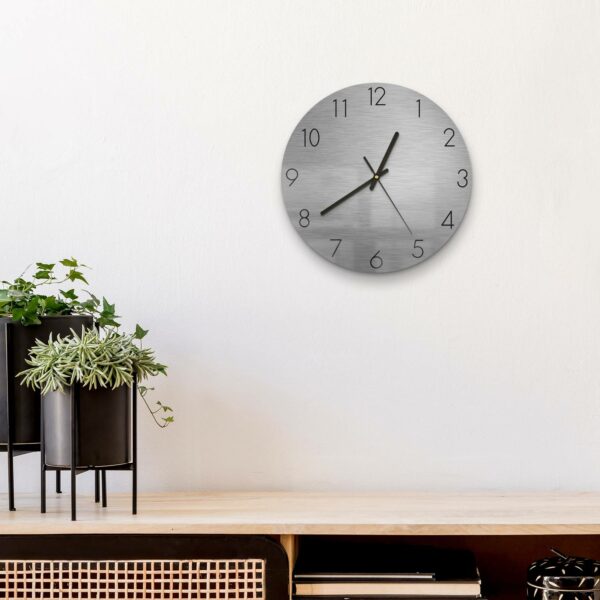 Wanduhr - Gebürsteter Stahl – Bild 4