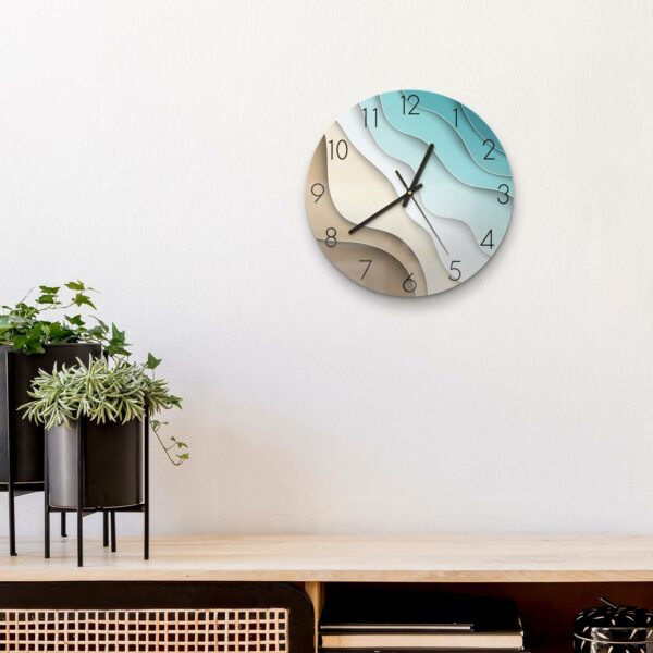 Wall Clock - Coloured Paper Waves - Image 4