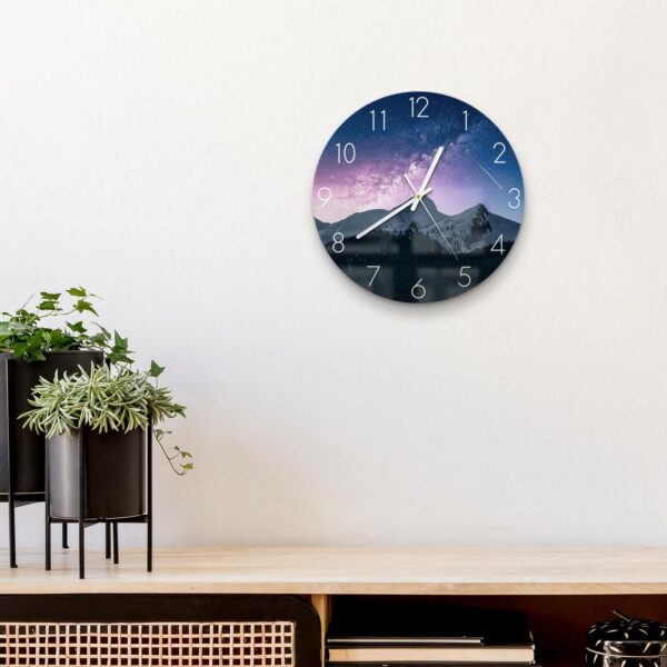 Wall Clock - Mountains Night Sky - Image 4