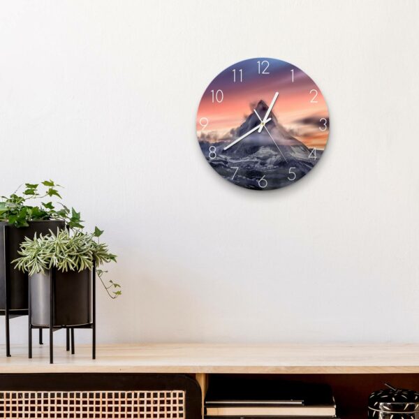 Wanduhr - Sonnenaufgang Matterhorn – Bild 4