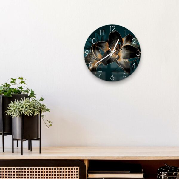 Wanduhr - Hochwertige Liliengrafik – Bild 4