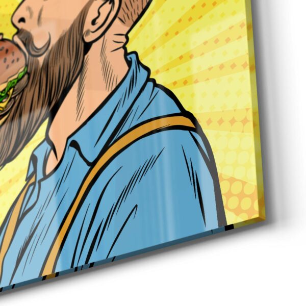 Wandbild - Bärtiger Mann isst Burger – Bild 5