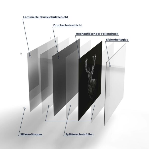 Herdabdeckplatte - Digitalisierter Hirsch – Bild 7