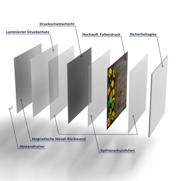 Magnettafel - Orangen auf Holzbrettern – Bild 7