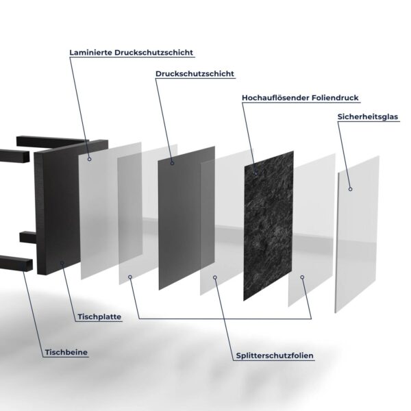 Glastisch - Dunkle Steinstruktur – Bild 7