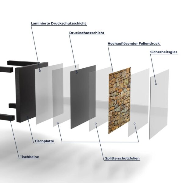 Glastisch - Steinwandstruktur – Bild 7
