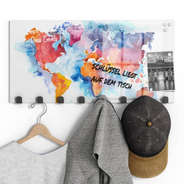 Coat Rack - Watercolor Globe - Image 2