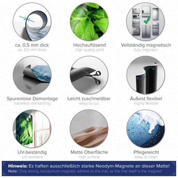 Magnetmatte Kühlschrank - Unifarben - Mittelblau – Bild 7
